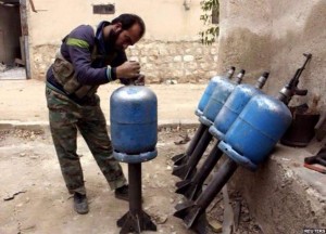 Propane tank used as a weapon.