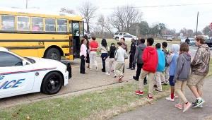 Students being evacuated while the the explosive is being sought.